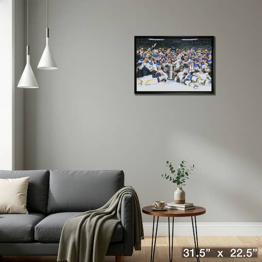St. Louis Blues 20" x 29" Framed Canvas 2019 Stanley Cup 31.5" x 22.5"